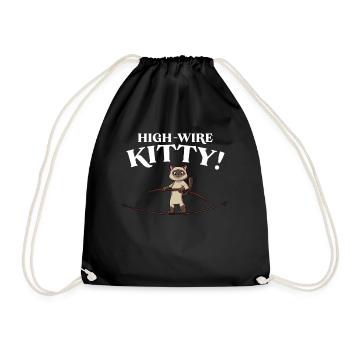 Siamesische Katze - Turnbeutel - Schwarz - Vorne