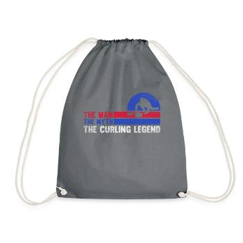 The Man The Myth The Curling Legend Curling Papa - Drawstring Bag - grey - Front