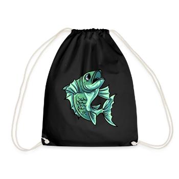 Poisson carpe - Sac de sport léger - noir - Devant
