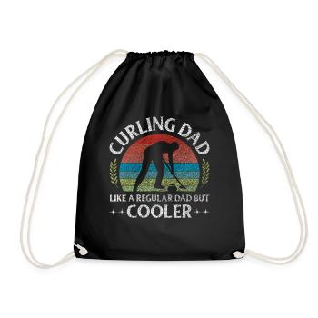 Comme un papa ordinaire mais un papa de curling rétro plus cool - Sac de sport léger - noir - Devant