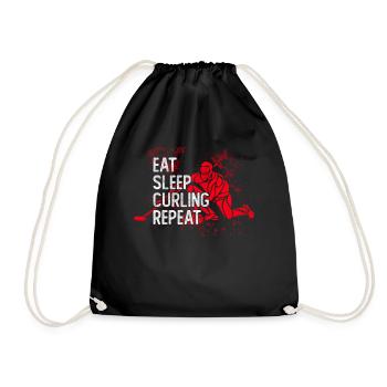Manger sommeil Curling Répéter curling - Sac de sport léger - noir - Devant