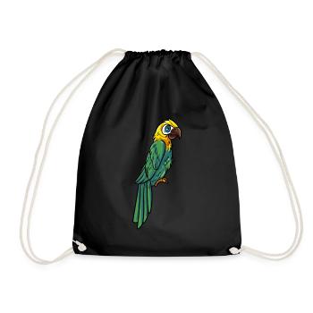 Parrot - Drawstring Bag - black - Front