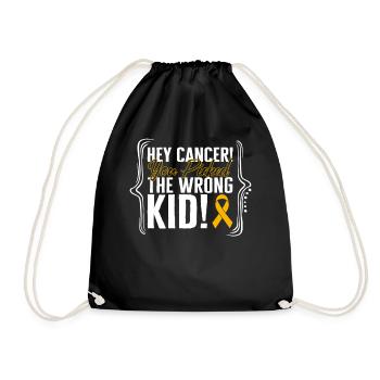 Childhood Cancer Awareness Shirt, Hey Cancer You - Drawstring Bag - black - Front