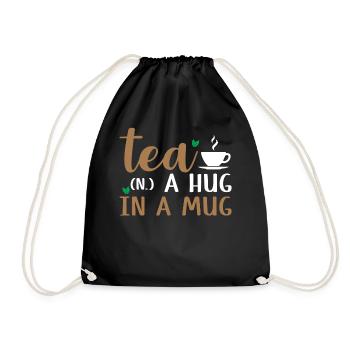Tea Lover - Tea A Hug In A Mug - Drawstring Bag - black - Front