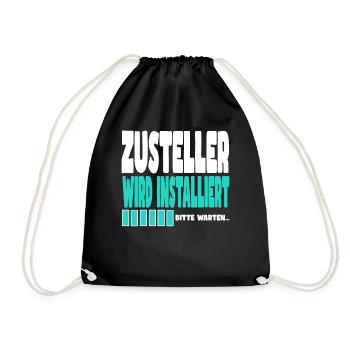 Zusteller wird installiert - Turnbeutel - Schwarz - Vorne