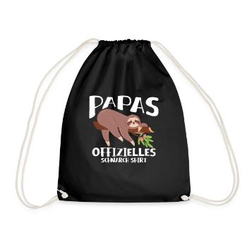 Papas Schlafshirt - Turnbeutel - Schwarz - Vorne