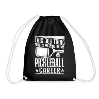 Pickleball This Job Thing Sure Is - Drawstring Bag - black - Front