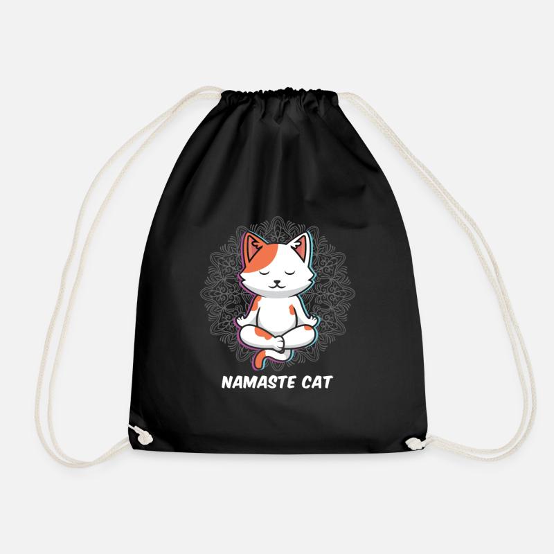 Namaste Cat Yoga Katze - Sac de sport léger - noir