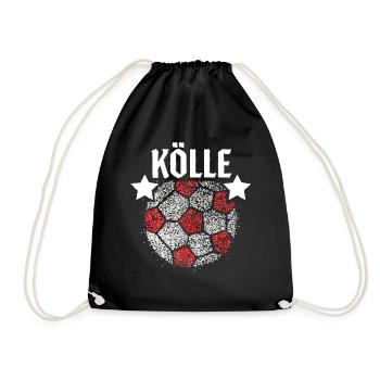 Kölle Fussball Köln Karneval Kostümersatz Rot Weiß - Turnbeutel - Schwarz - Vorne