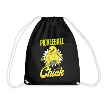 Pickleball Cute Chicken Girl - Turnbeutel - Schwarz - Vorne
