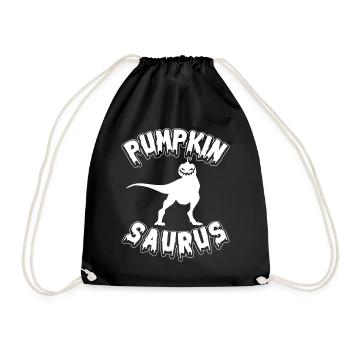 Halloween Pumpkin Dinosaur I Funny Pumpkin Saurus - Drawstring Bag - black - Front