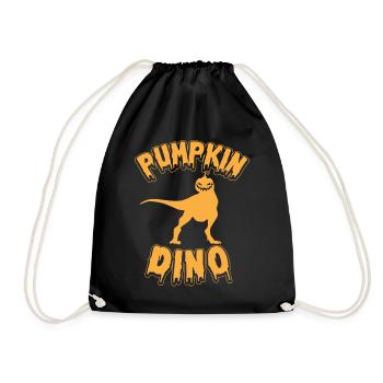 Halloween Pumpkin Dinosaur I Funny Halloween Dinos - Drawstring Bag - black - Front