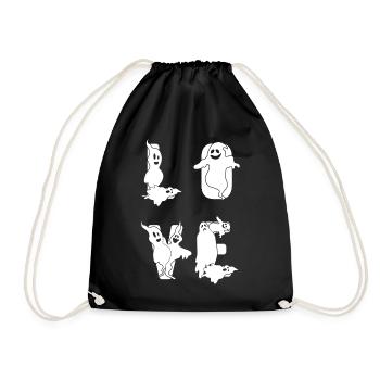 Halloween LOVE Ghosts Halloween Ghosts Love - Drawstring Bag - black - Front