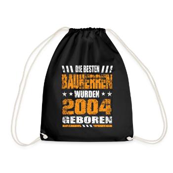 Bauherr Geburtstag Die Besten Bauherren wurden2004 - Turnbeutel - Schwarz - Vorne