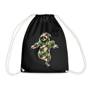 Halloween Ghost Camouflage Flag Ghost - Turnbeutel - Schwarz - Vorne