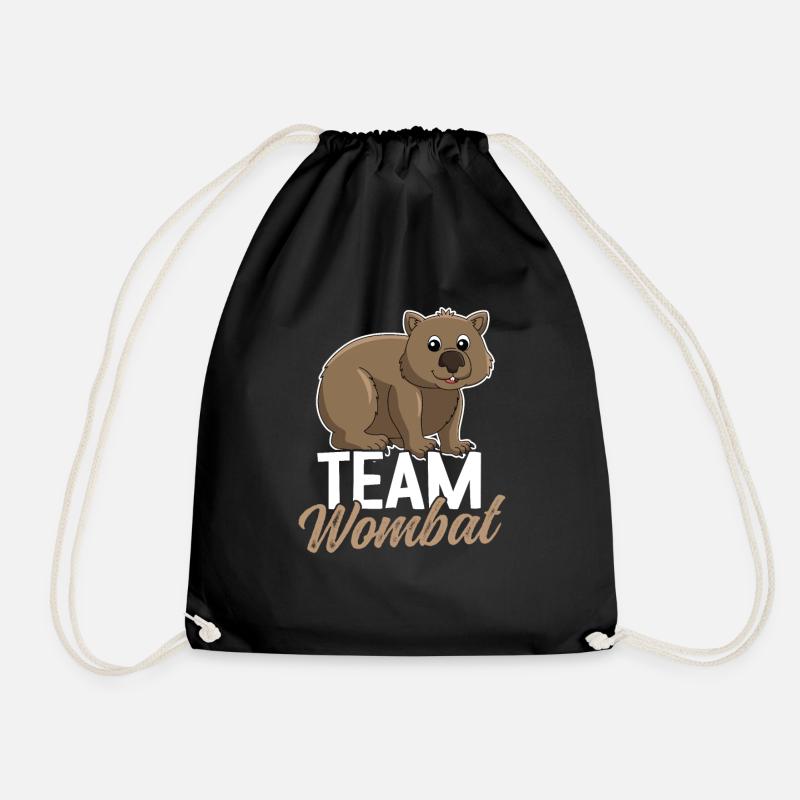 Funny Wombat Saying - Marsupial - Drawstring Bag - black