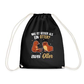 Lustiger Seeotter Spruch - Otter - Turnbeutel - Schwarz - Vorne
