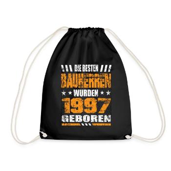 Bauherr Geburtstag Die Besten Bauherren wurden - Turnbeutel - Schwarz - Vorne