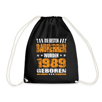 Bauherr Geburtstag Die Besten Bauherren wurden - Turnbeutel - Schwarz - Vorne