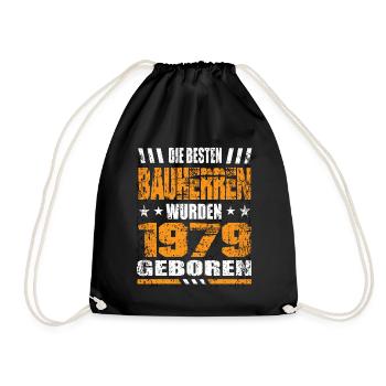 Bauherr Geburtstag Die Besten Bauherren wurden - Turnbeutel - Schwarz - Vorne