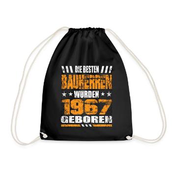 Bauherr Geburtstag Die Besten Bauherren wurden - Turnbeutel - Schwarz - Vorne