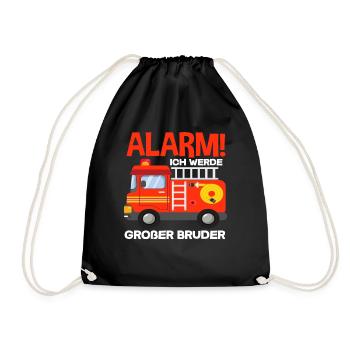 Alarm Ich Werde Großer Bruder Sohn Nachwuchs - Turnbeutel - Schwarz - Vorne