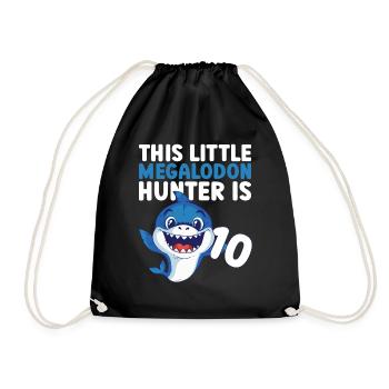 Ce petit chasseur de mégalodon a 10 ans - - Sac de sport léger - noir - Devant