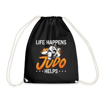 Judo Life Happens Judo Helps Fighter Karate Sports - Drawstring Bag - black - Front
