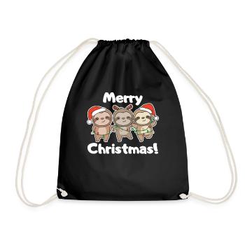 Paresseux Noël doux paresseux Joyeux Noël - Sac de sport léger - noir - Devant