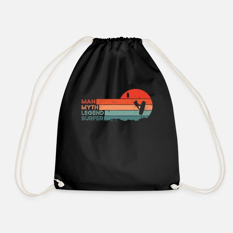 Surfer & Kitesurfer Spruch - Kitesurfen & Surfen - Turnbeutel - Schwarz