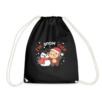 Singe je suis neige mignon bonhomme de neige jeu de mots - Sac de sport léger - noir - Devant