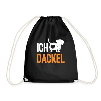 Teckel Hund Spruch - Dachshund & Dackel - Turnbeutel - Schwarz - Vorne