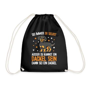Teckel Hund Spruch - Dachshund & Dackel - Turnbeutel - Schwarz - Vorne