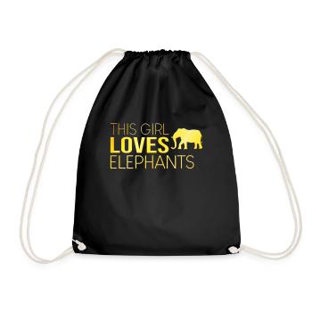 Cette fille aime les éléphants - Sac de sport léger - noir - Devant