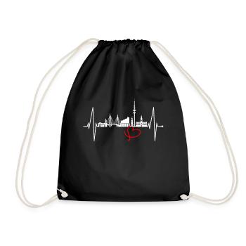Hamburg Skyline Heartbeat Hambourg Cher Fan - Sac de sport léger - noir - Devant