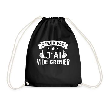 Je peux pas j’ai vide grenier idée cadeau humour - Sac de sport léger - noir - Devant