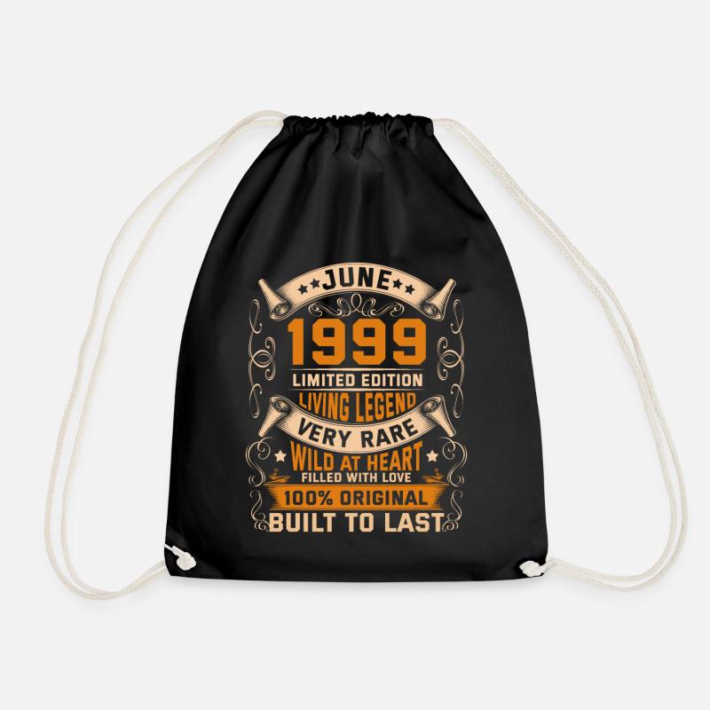 Birthday Legends 100% Original June 1999 - Drawstring Bag - black