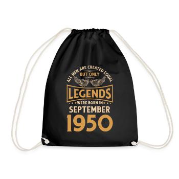 Birthday The legends were born in September 1950 g - Drawstring Bag - black - Front