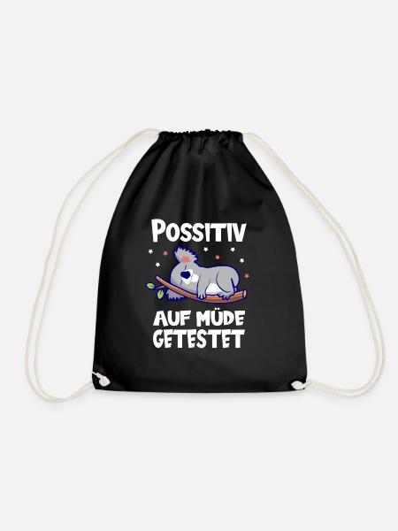 Koala Positiv auf müde getestet - Turnbeutel - Schwarz