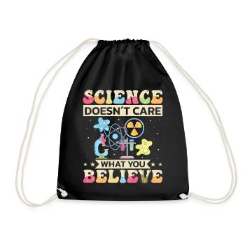 Knowledge chat nerd, chemistry physics student, funny - Drawstring Bag - black - Front