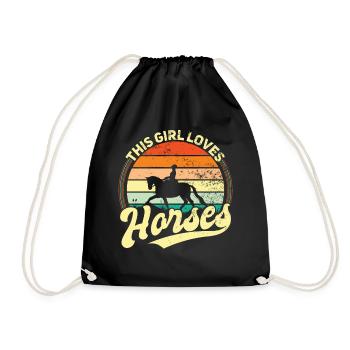 Tenue de cavalier pour les filles qui aiment les chevaux - Sac de sport léger - noir - Devant