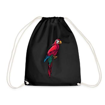 Roter Papagei - Turnbeutel - Schwarz - Vorne