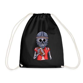 American Football Skeleton - Drawstring Bag - black - Front