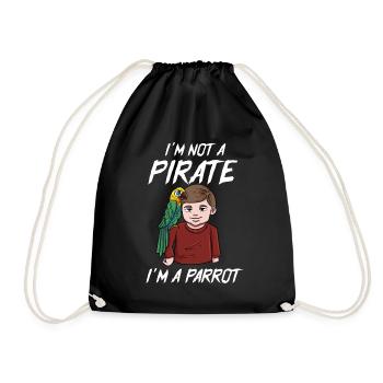 Yellow parrot - Drawstring Bag - black - Front