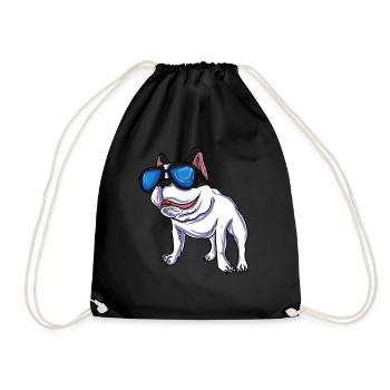 Français Bouledogue - Sac de sport léger - noir - Devant