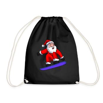Santa Claus Snowboarding - Drawstring Bag - black - Front