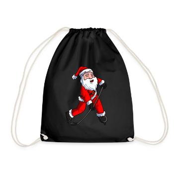 Père Noël Hockey sur glace - Sac de sport léger - noir - Devant
