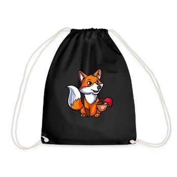 Fox - Drawstring Bag - black - Front
