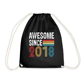Awesome Since 2018 Birthday 2018 Vintage 2018 - Drawstring Bag - black - Front