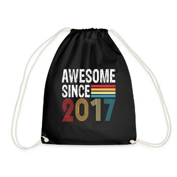 Awesome Since 2017 Birthday 2017 Vintage 2017 - Drawstring Bag - black - Front